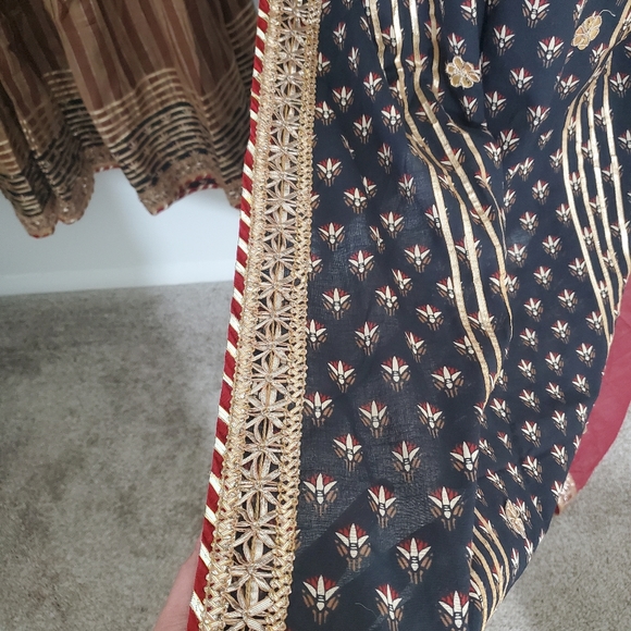Bollywood Indian Pakistani Kurthi Sharara Dupatta - Picture 6 of 12